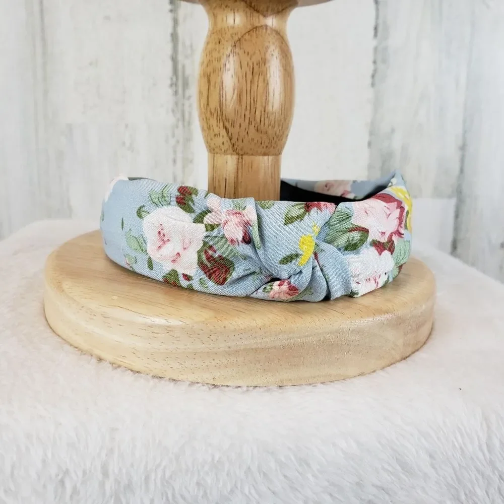 Pastel Floral Top Knot Headband